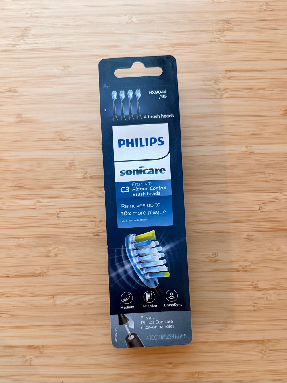 NIB Philips Sonicare C3 Premium Plaque Control Brush Heads 4-Pack HX9044/95